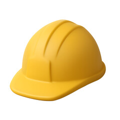 Fototapeta premium 3D construction helmet icon on transparent background isolated png.