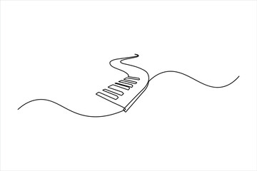 Continuous line drawing of an abstract musical keyboard