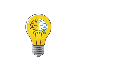 Innovative idea with dual brain lightbulb concept