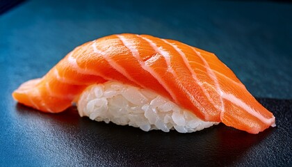 fresh salmon nigiri sushi
