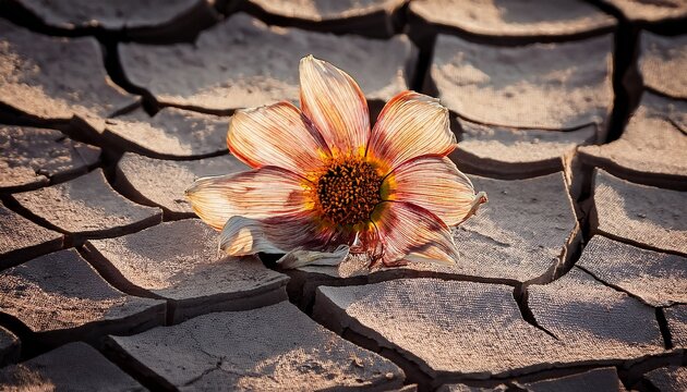 a somber image depicting a single wilted flower lying on cracked earth symbolizing the fragility of life and the finality of death after injury decay trauma remembrance