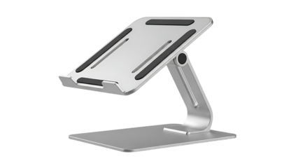 Modern Silver Smartphone Holder on White Background for Desk or Office Use