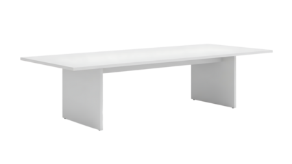 Modern White Conference Table with Clean Minimalist Design for Office or Meeting Room