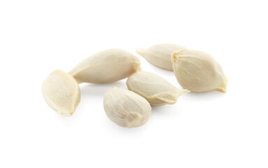 Obraz premium Many seeds of tangerine isolated on white