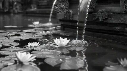 Video A serene scene of water lilies floating on the surface of a peaceful pond