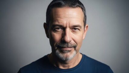 Fototapeta premium Portrait of a middleaged man with a short beard and mustache