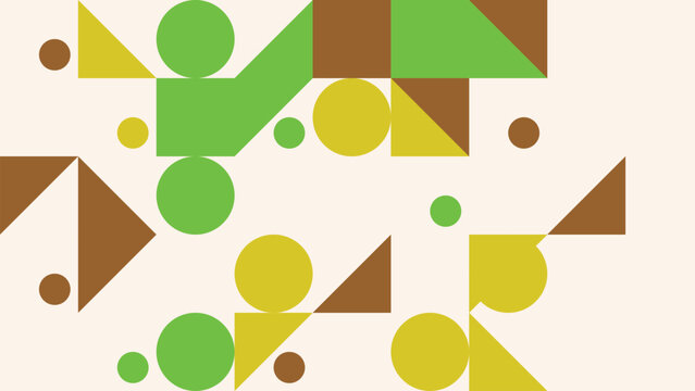 Colorful Abstract Shapes and Circles Design Pattern