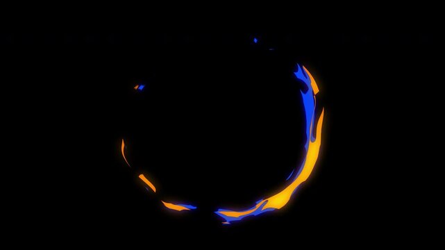 Sword Slice Effect Animation 06, Blue Yellow, 4K Quality