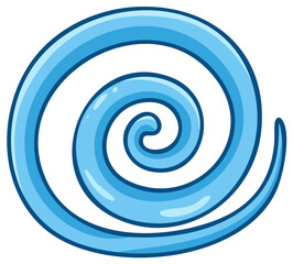Smooth abstract blue spiral swirl illustration representing water wind or flowing movement