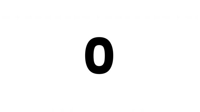 5 second Countdown animation on white background. Suitable for graphic designs, birthday invitations, educational materials. 4k 