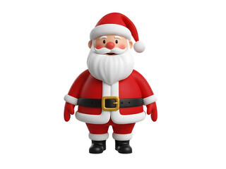 Cartoon santa claus character standing isolated on white background