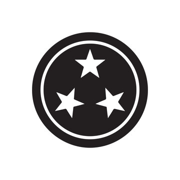 Tennessee tri star icon silhouette vector flat illustration design.

