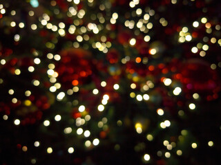 Yellow and red bokeh blobs background