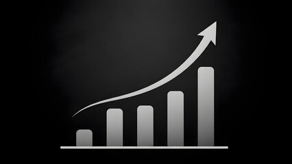 Increasing trend indicated by bar graph and arrow