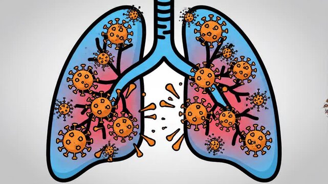 Virus infection in human lungs