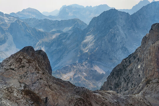 Landscape with Mountains Fading in Blue Haze