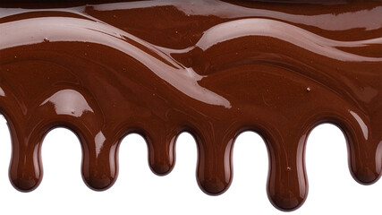 melted chocolate dripping on transparent background