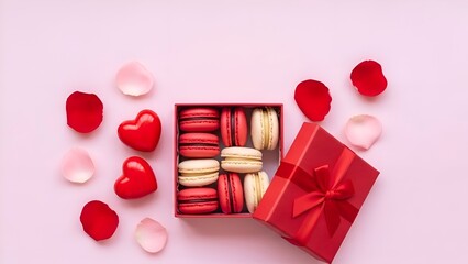 Pink Background Macaron Arrangement Romantic Dessert Mockup