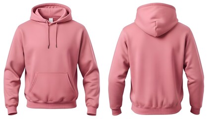 Minimal Pink Hoodie Flat Lay Front Back View