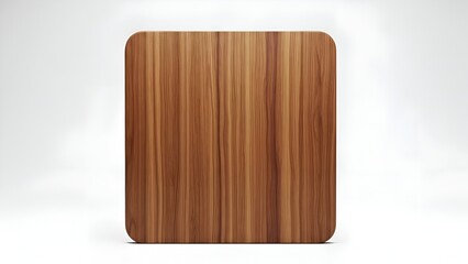 Square Brown Wooden Board with Vertical Grain Mockup