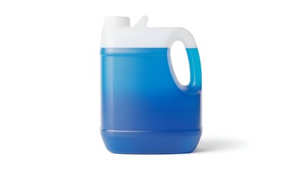 Transparent Plastic Container Half Filled with Blue Liquid