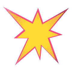 Obraz premium Vibrant Yellow Starburst Pop Art Grainy Element