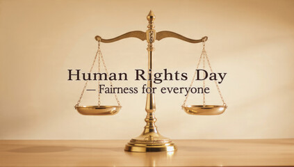 Human Rights Day concept with scales