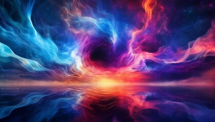 Fototapeta premium Astral Projections Glimpsing Into The Otherworldly Nebula Dreamscape Lost In A Mystical Cloud Of Colors Abstract Energy Flow Dancing Lines Of Cosmic Power