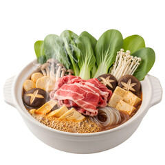 Authentic Japanese Hotpot Nabe Dish with Meat  Veggies