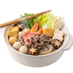 Japanese Hot Pot with Beef Vegetables  Seafood