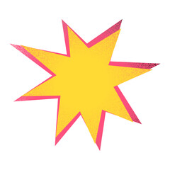 Obraz premium Bright Yellow Pop Art Starburst Comic Explosion with Grainy Texture