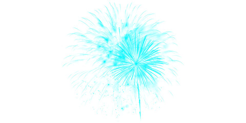 Vibrant turquoise fireworks light up night sky dazzling celebration festive joy spectacular teal explosion holiday party