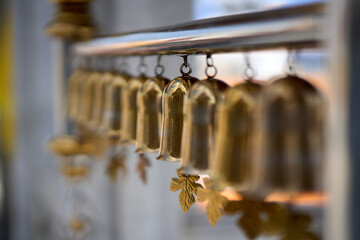 Bangkok, Thailand - 24th December 2025: Bells at Wat Trai Mit
