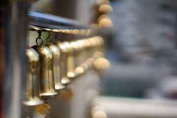 Bangkok, Thailand - 24th December 2025: Bells at Wat Trai Mit