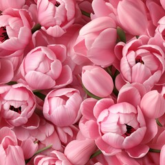 Fototapeta premium 3D Tulips Flower Seamless Pattern, Colorful Tulip Flowers Pattern, Floral Seamless Pattern, Tulips Background, Tulips Digital paper