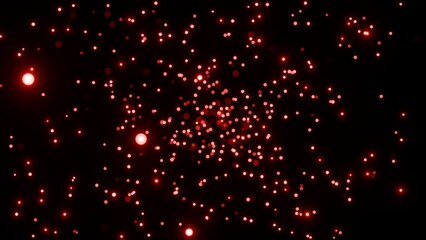 Fantasy light particles floating and radiating energy on a black background. Ethereal glow and sparkling motion create a mystical and cinematic digital atmosphere.