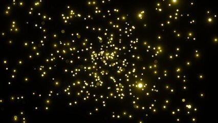 Abstract render of luminous particles spreading light in a dark void. Fantasy-inspired glow with dynamic motion, perfect for sci-fi, magic themes, and visual effects backgrounds.