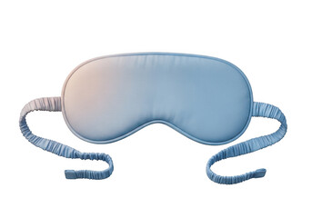 Soft light blue sleep mask with adjustable straps isolated on transparent background