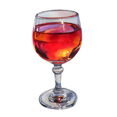 Glass of red wine on white background isolated on transparent background