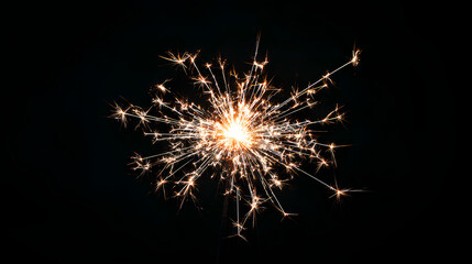 Fototapeta premium Fireworks isolate sparkler celebration in a festive night glow perfect for overlay in holiday party or festival designs includes bright explosion asset white background