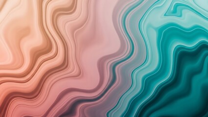 Abstract agate marble texture with flowing pink peach and teal colors