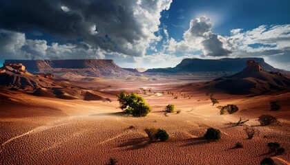 Surreal Landscape Depicting Contrasting Weather And Environments
