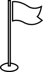 Golf Flag Line Style Vector Icon Course Marker Symbol and Sports Outline Graphic Group Featuring Hole Flag, Pin Elements in Minimal Design