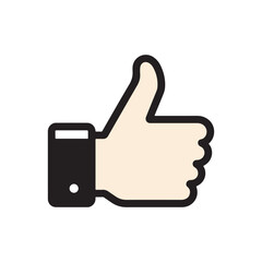 Thumbs Up Hand Icon &ndash; Approval, Like, Positive Feedback, and Success Symbol for Web, App, and Graphic Design.