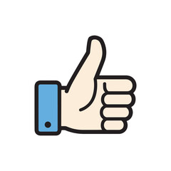 Thumbs Up Hand Icon &ndash; Approval, Like, Positive Feedback, and Success Symbol for Web, App, and Graphic Design.