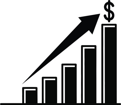 Increasing financial growth and profit chart