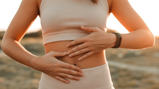 Mindful Touch: Focused on nurturing well-being, this scene captures a person's serene embrace of self-care and inner balance, emphasizing mindful practices for body and mind connection.