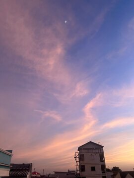 sunset in the city