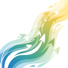 Upward flowing arrows and gradient waves: growth and success