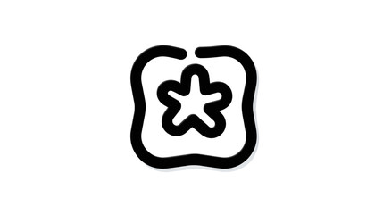 Obraz premium Hand-drawn floral emblem within a rounded square frame, perfect for branding and identity.